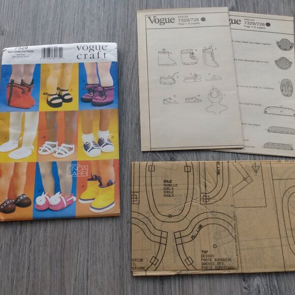 18" Doll Shoes Boots Sewing Pattern Makes 9 Different Pairs UNCUT Vogue 7329 - Picture 7 of 8